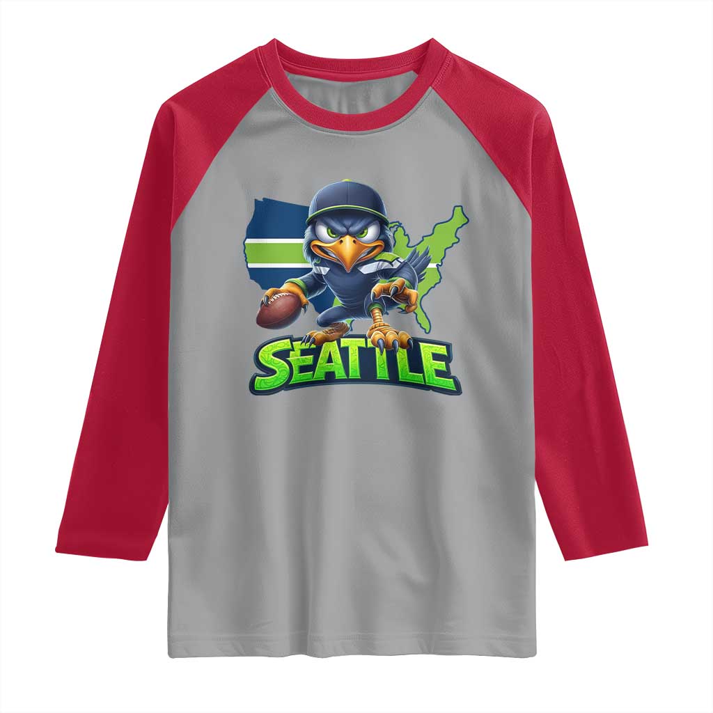Seattle Fan Pride Raglan Shirt Gift For Sports Lover TS12 Sport Gray Red Print Your Wear