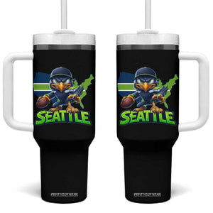 Seattle Fan Pride Tumbler With Handle Gift For Sports Lover TS12 One Size: 40 oz Black Print Your Wear