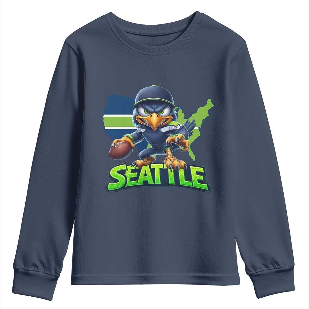 Seattle Fan Pride Youth Sweatshirt Gift For Sports Lover TS12 Navy Print Your Wear