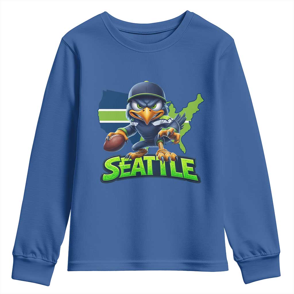 Seattle Fan Pride Youth Sweatshirt Gift For Sports Lover TS12 Royal Blue Print Your Wear