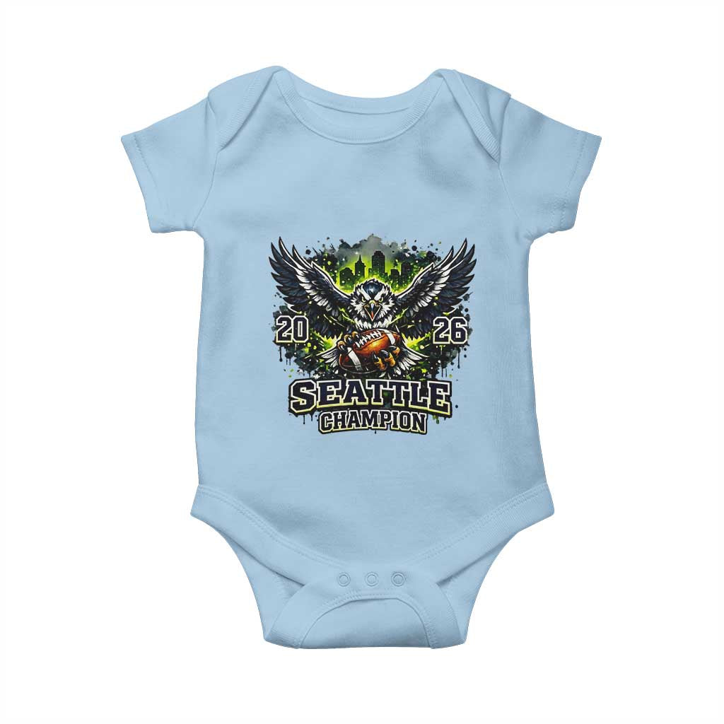 2026 Champion Baby Onesie Gift For Seattle Sports Fans TS12 Light Blue Print Your Wear