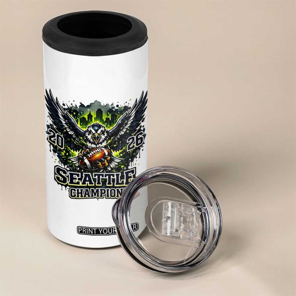 2026 Champion 4 in 1 Can Cooler Tumbler Gift For Seattle Sports Fans TS12 Print Your Wear