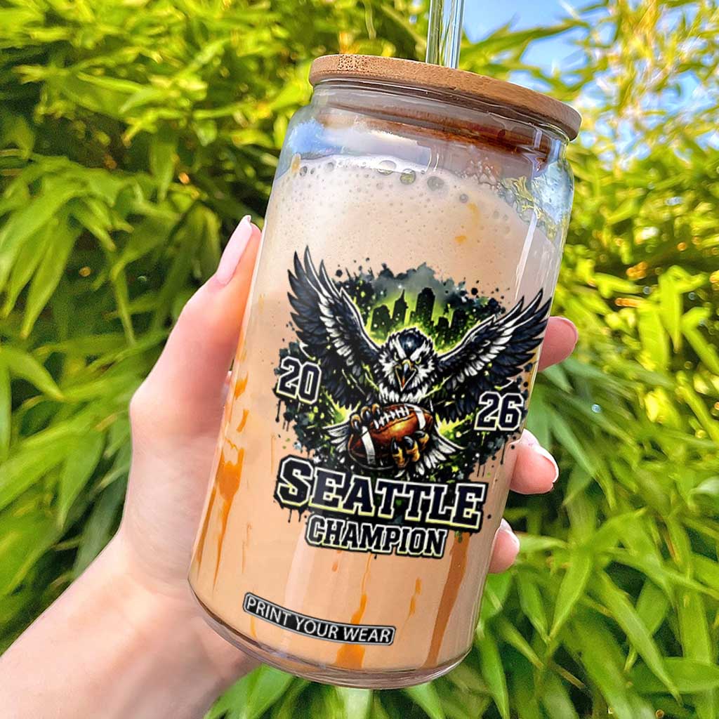 2026 Champion Glass Can Gift For Seattle Sports Fans TS12 White Print Your Wear