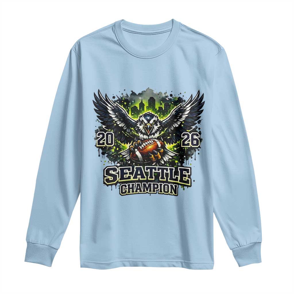 2026 Champion Long Sleeve Shirt Gift For Seattle Sports Fans TS12 Light Blue Print Your Wear