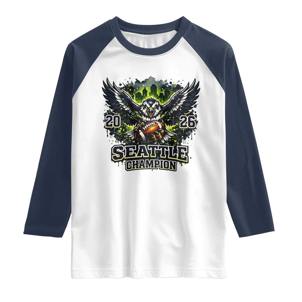 2026 Champion Raglan Shirt Gift For Seattle Sports Fans TS12 White Navy Print Your Wear