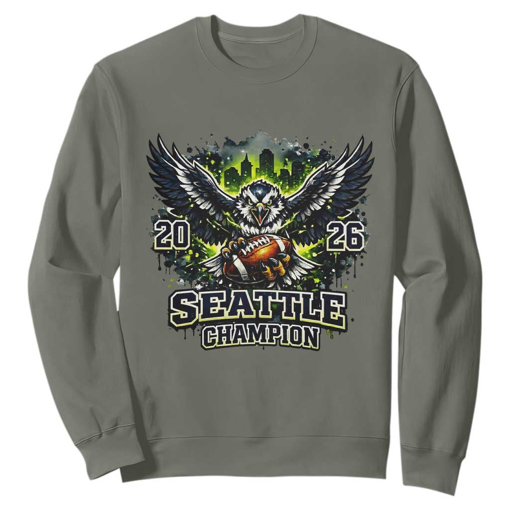 2026 Champion Sweatshirt Gift For Seattle Sports Fans TS12 Military Green Print Your Wear