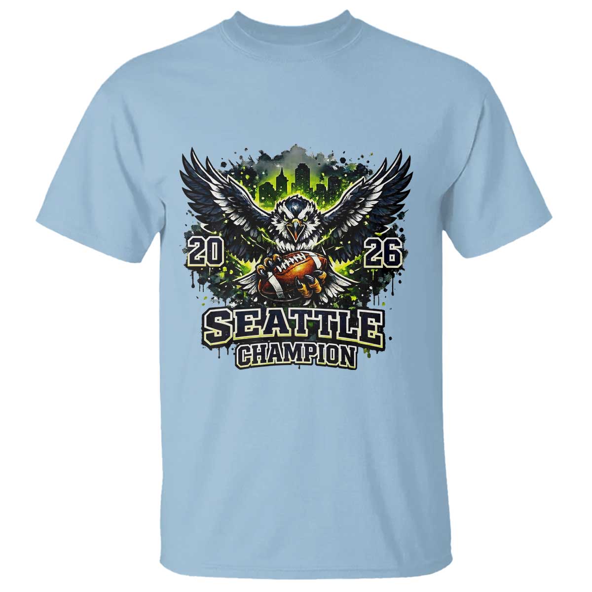 2026 Champion T Shirt Gift For Seattle Sports Fans TS12 Light Blue Print Your Wear