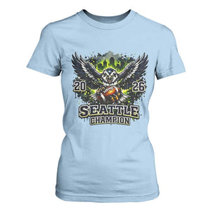 2026 Champion T Shirt For Women Gift For Seattle Sports Fans TS12 Light Blue Print Your Wear
