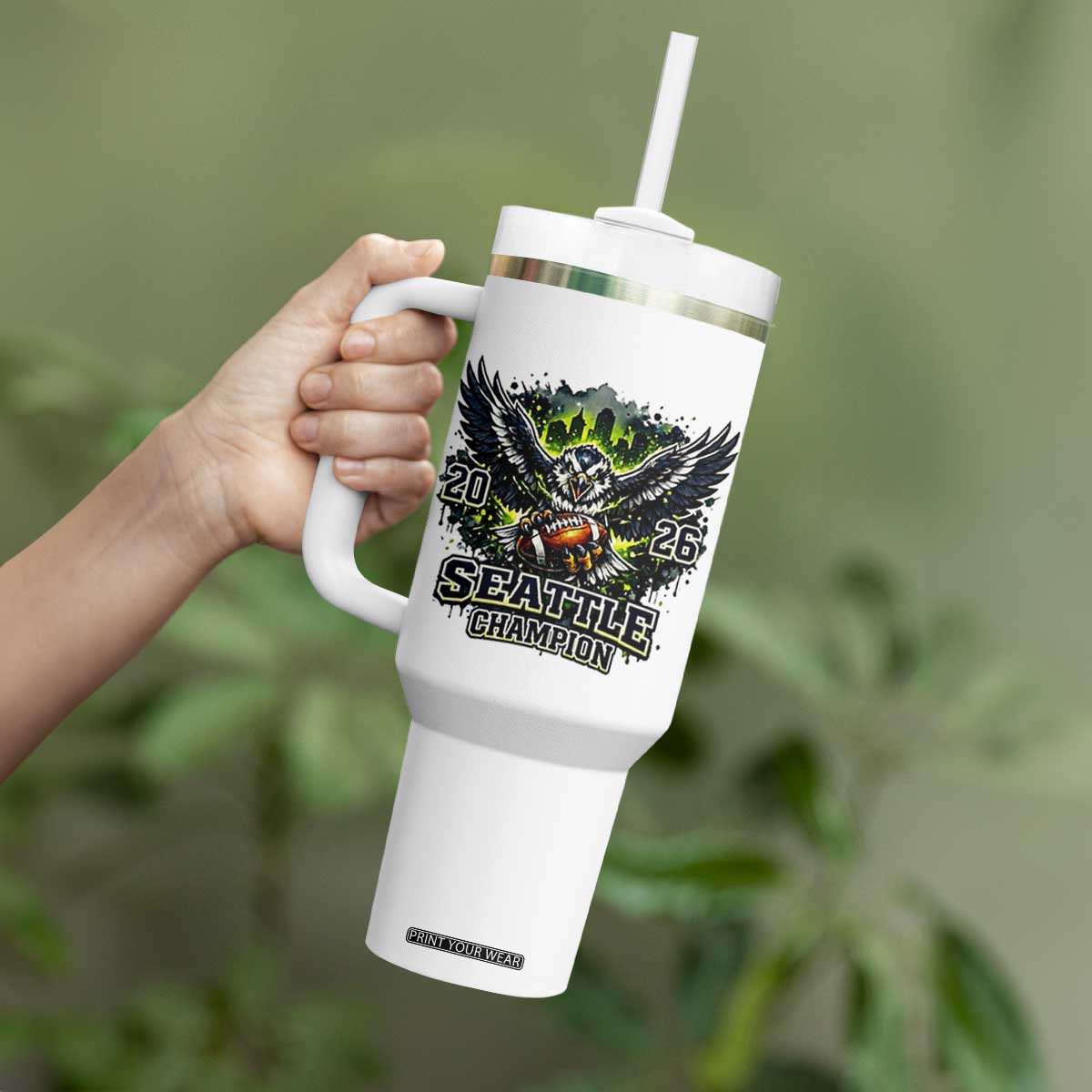 2026 Champion Tumbler With Handle Gift For Seattle Sports Fans TS12 Print Your Wear
