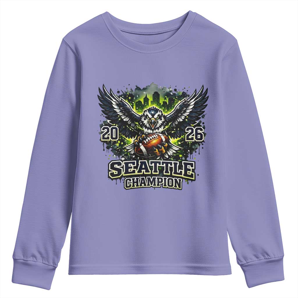 2026 Champion Youth Sweatshirt Gift For Seattle Sports Fans TS12 Violet Print Your Wear