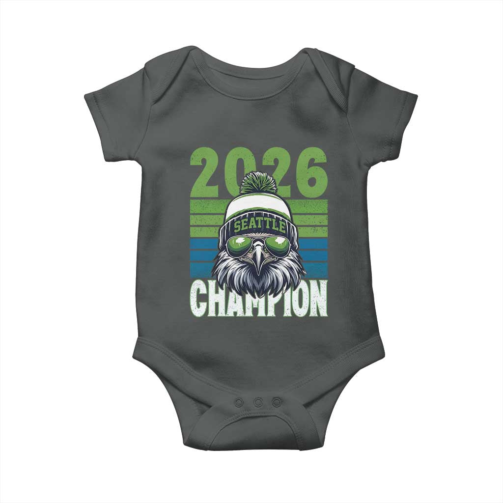 2026 Champion Seattle Baby Onesie 12s Fan Pride TS12 Dark Heather Print Your Wear