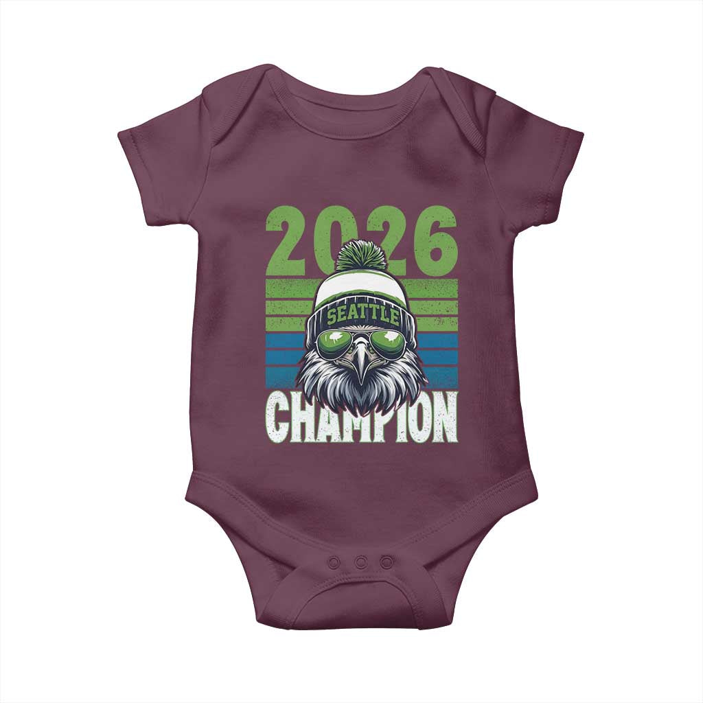2026 Champion Seattle Baby Onesie 12s Fan Pride TS12 Maroon Print Your Wear
