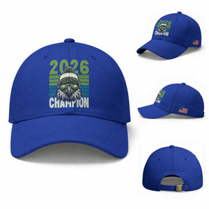 2026 Champion Seattle Baseball Cap 12s Fan Pride TS12 Baseball Cap Universal Fit Royal Blue Print Your Wear