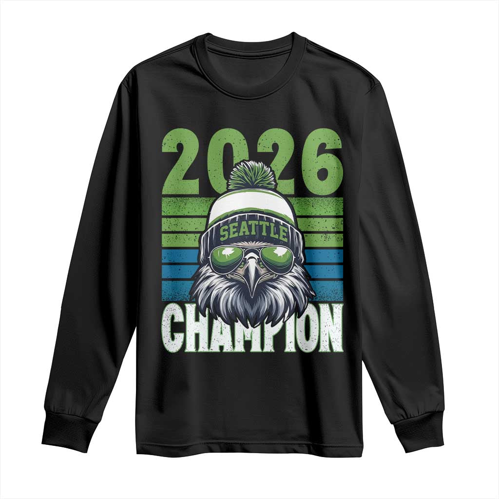 2026 Champion Seattle Long Sleeve Shirt 12s Fan Pride TS12 Black Print Your Wear
