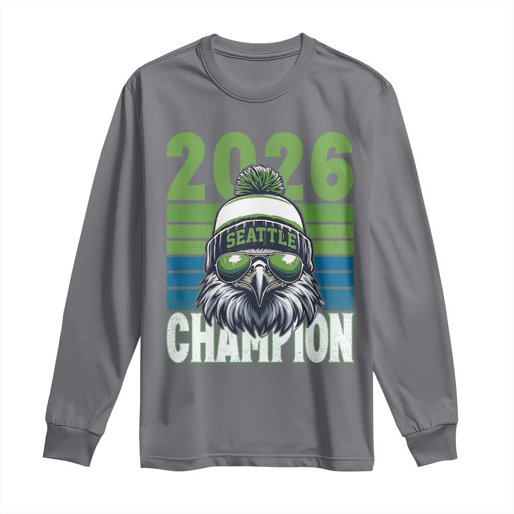 2026 Champion Seattle Long Sleeve Shirt 12s Fan Pride TS12 Charcoal Print Your Wear