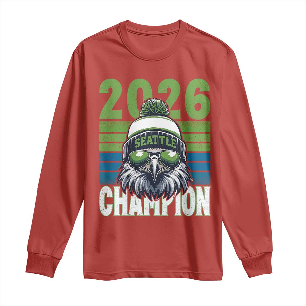 2026 Champion Seattle Long Sleeve Shirt 12s Fan Pride TS12 Red Print Your Wear
