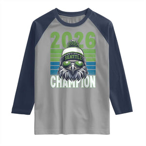 2026 Champion Seattle Raglan Shirt 12s Fan Pride TS12 Sport Gray Navy Print Your Wear
