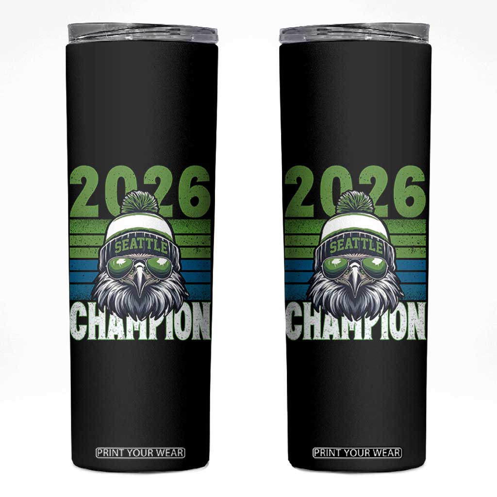 2026 Champion Seattle Skinny Tumbler 12s Fan Pride TS12 Black Print Your Wear