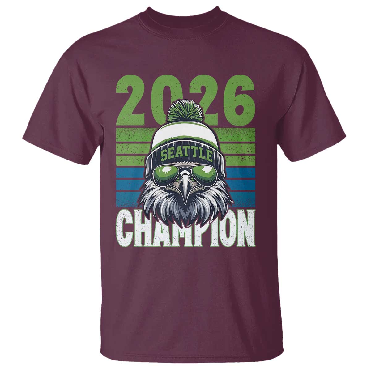 2026 Champion Seattle T Shirt 12s Fan Pride TS12 Maroon Print Your Wear