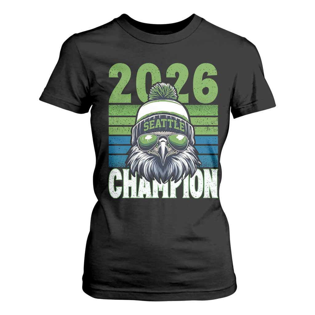2026 Champion Seattle T Shirt For Women 12s Fan Pride TS12 Black Print Your Wear