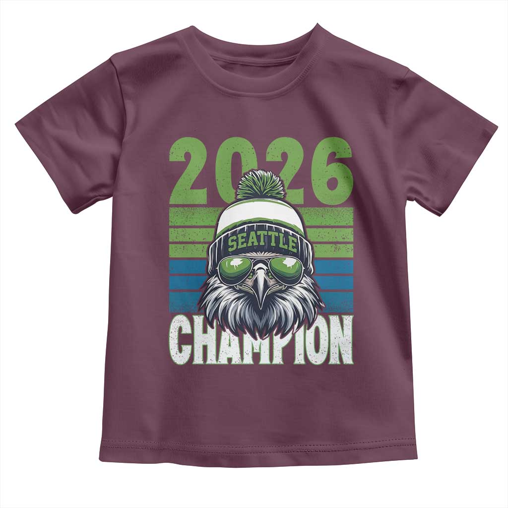 2026 Champion Seattle Toddler T Shirt 12s Fan Pride TS12 Maroon Print Your Wear