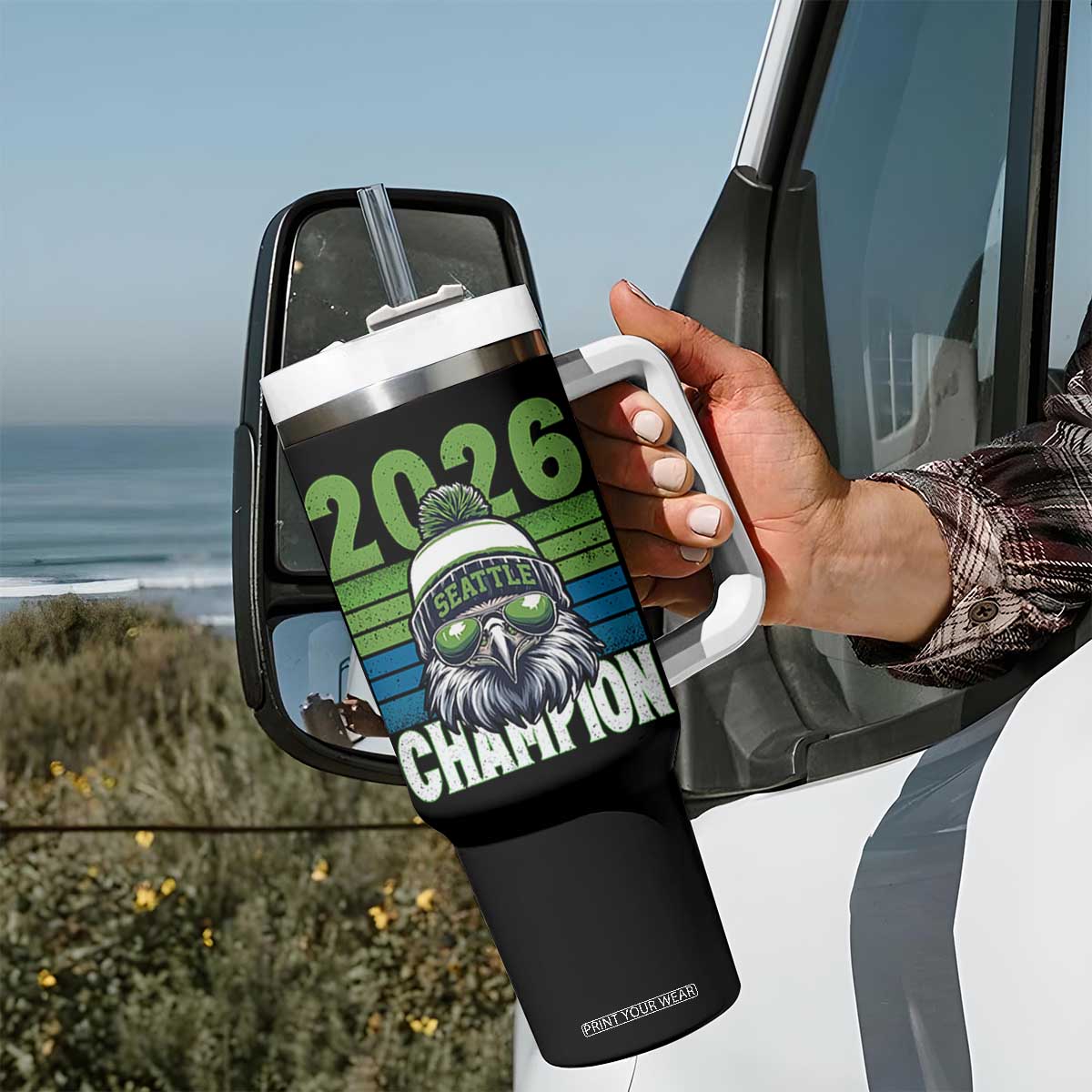 2026 Champion Seattle Tumbler With Handle 12s Fan Pride TS12 Print Your Wear