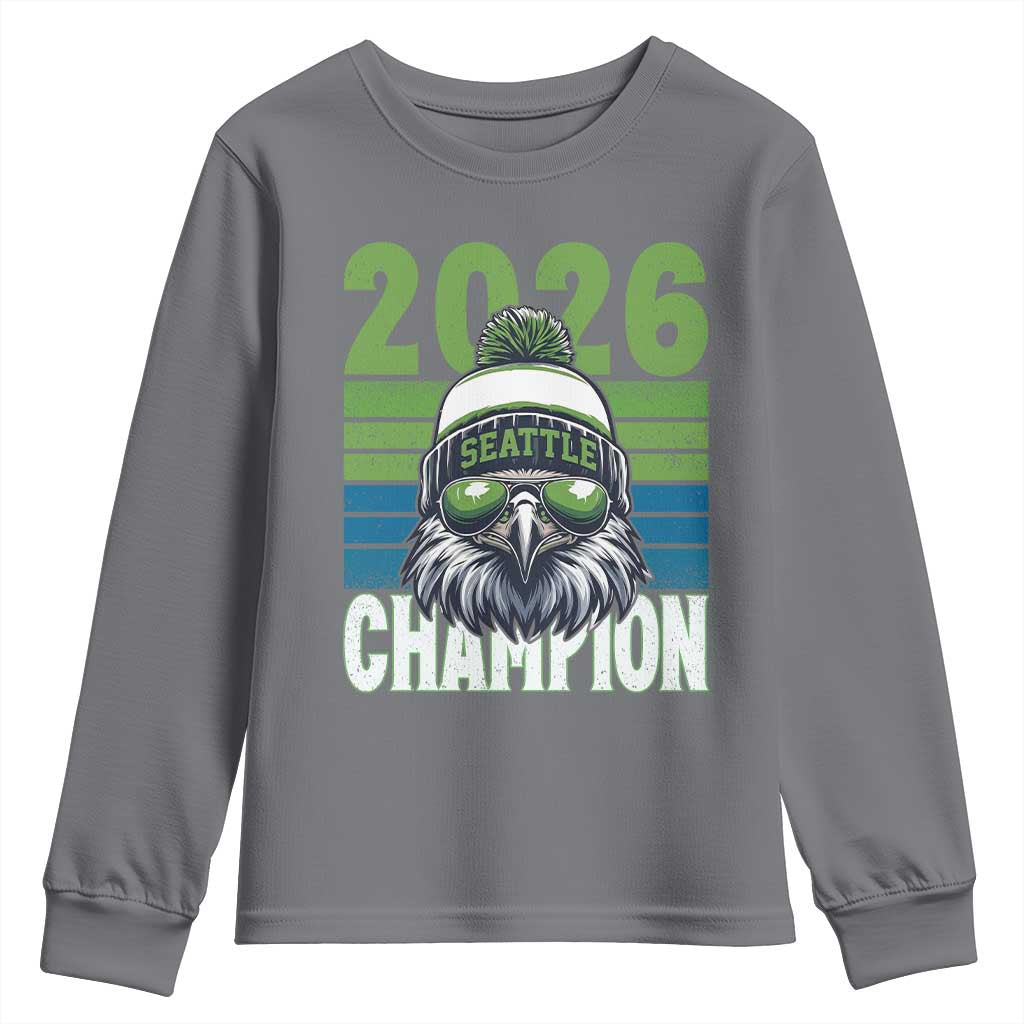 2026 Champion Seattle Youth Sweatshirt 12s Fan Pride TS12 Charcoal Print Your Wear