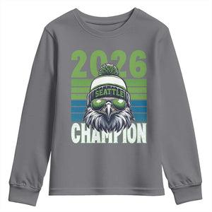 2026 Champion Seattle Youth Sweatshirt 12s Fan Pride TS12 Charcoal Print Your Wear