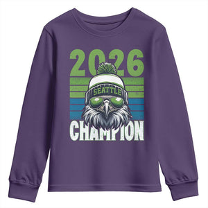 2026 Champion Seattle Youth Sweatshirt 12s Fan Pride TS12 Purple Print Your Wear