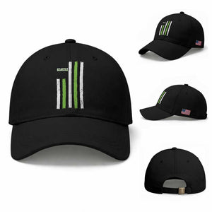 SEA12LE Champion Football Fan Gift Baseball Cap Blue Green Pride TS12 Baseball Cap Universal Fit Black Print Your Wear