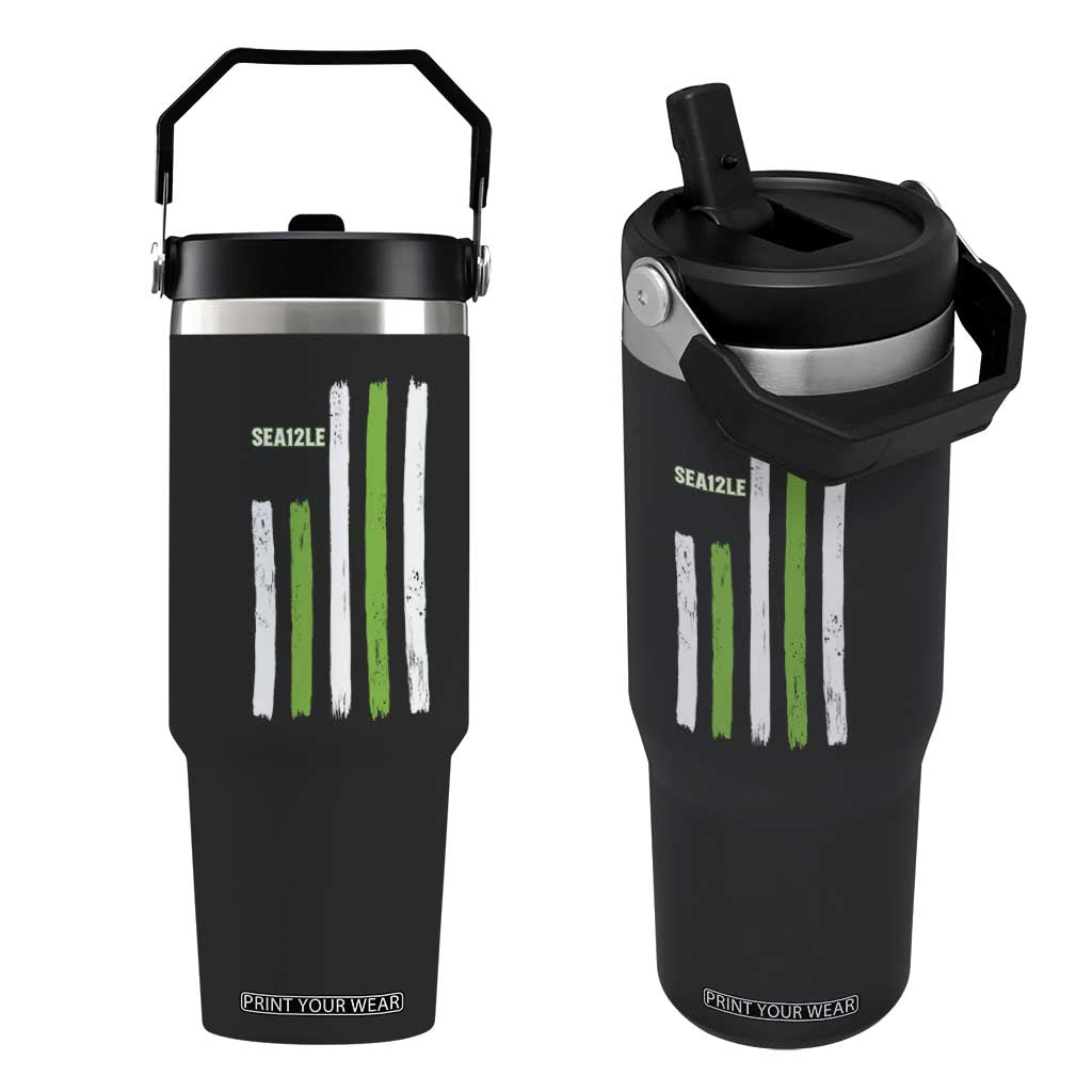 SEA12LE Champion Football Fan Gift Flip Straw Tumbler Blue Green Pride TS12 One Size: 30 oz Black Print Your Wear