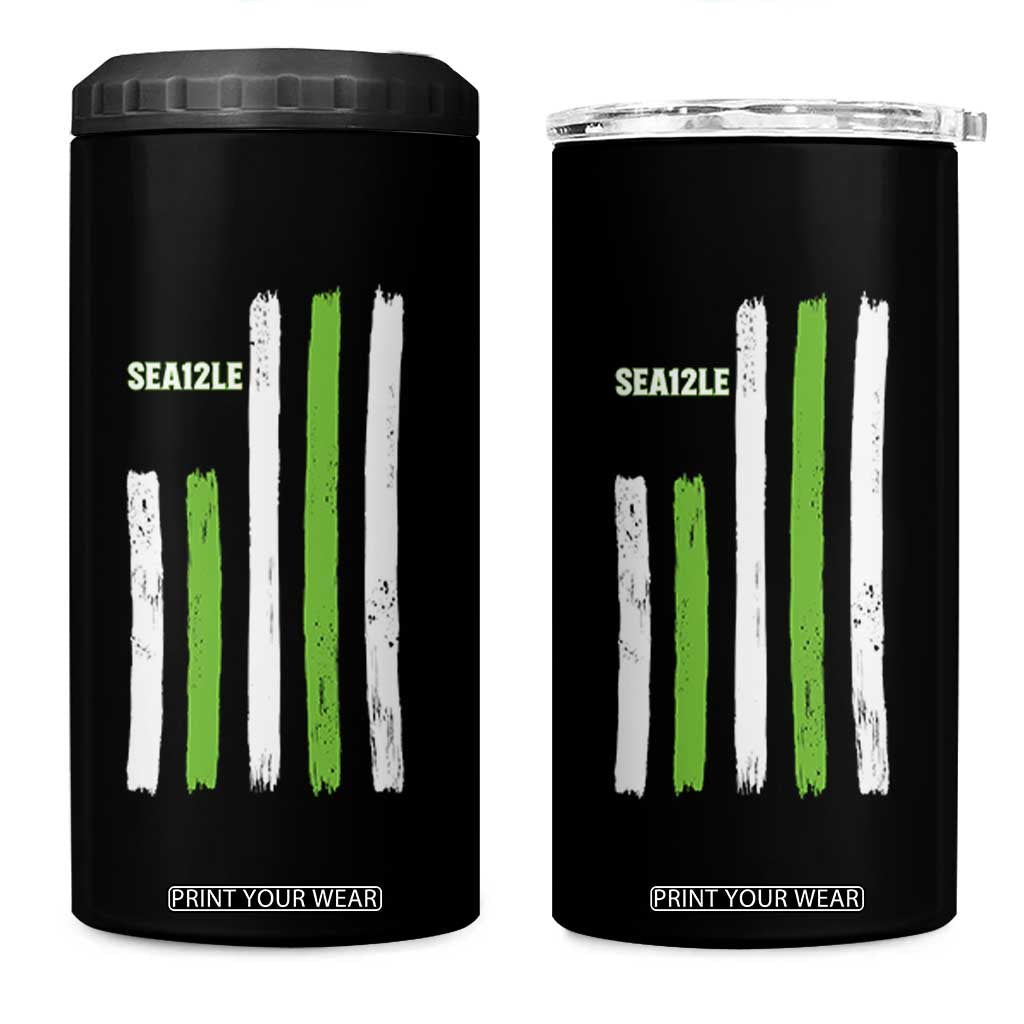 SEA12LE Champion Football Fan Gift 4 in 1 Can Cooler Tumbler Blue Green Pride TS12 One Size: 16 oz Black Print Your Wear