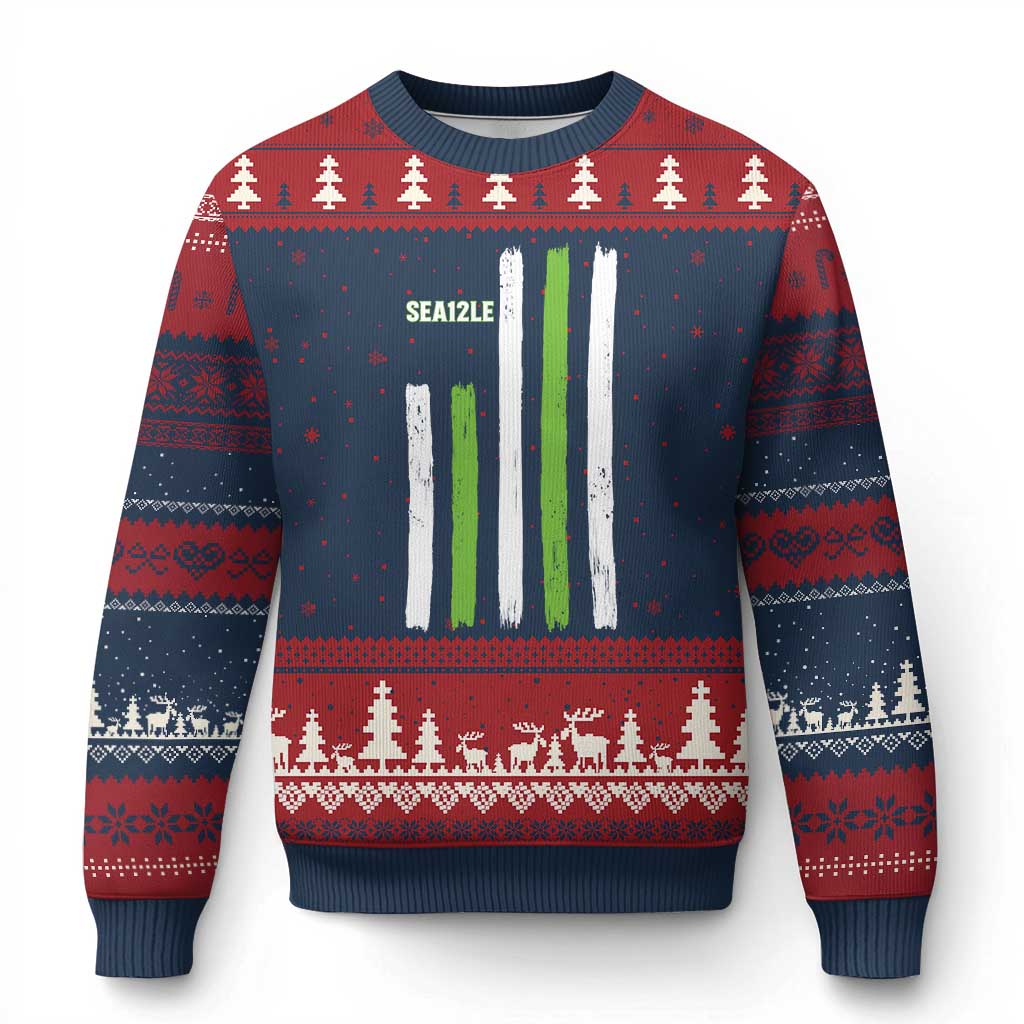 SEA12LE Champion Football Fan Gift Ugly Christmas Sweater Blue Green Pride TS12 Navy Red Print Your Wear