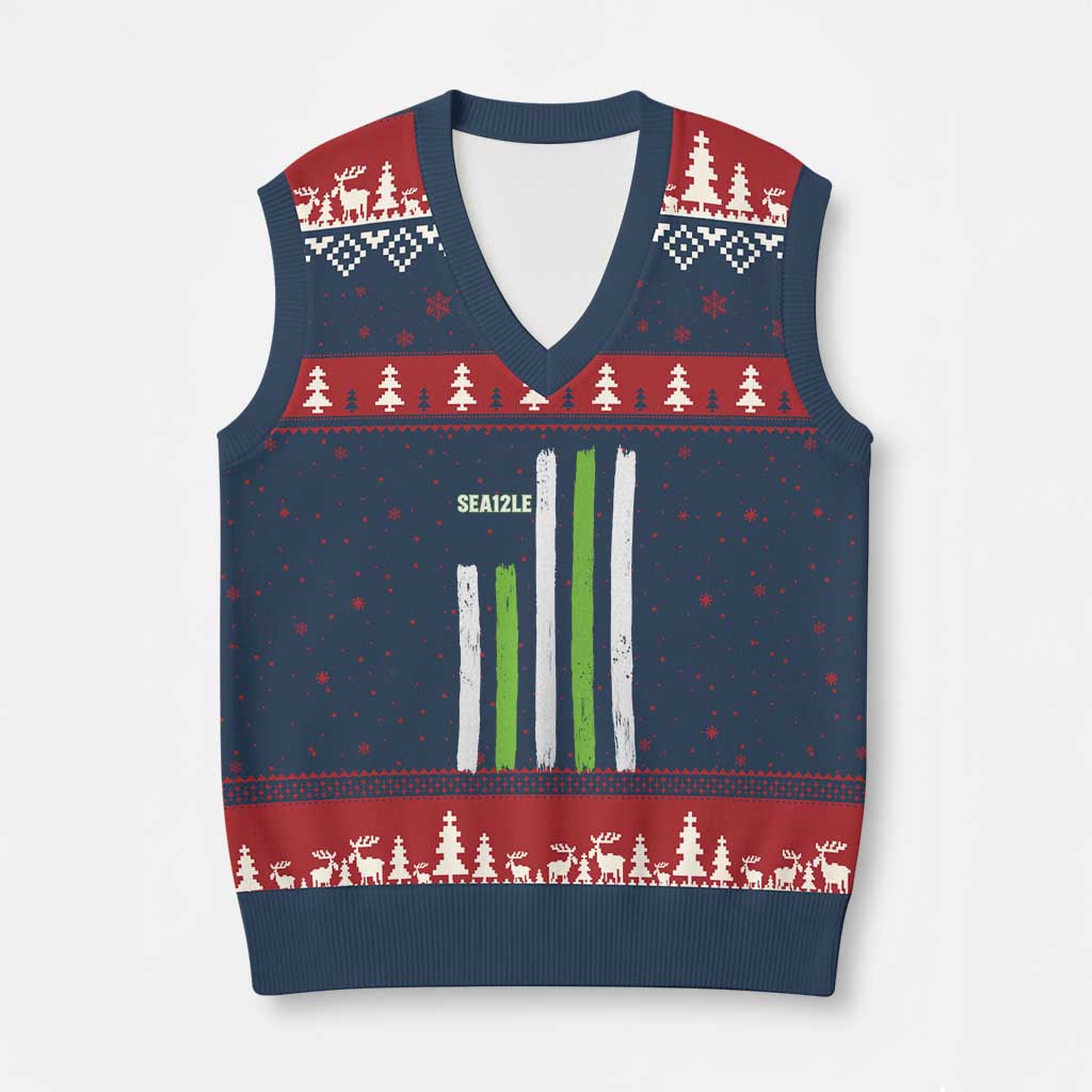 SEA12LE Champion Football Fan Gift V-Neck Knit Sweater Vest Blue Green Pride TS12 Navy Red Print Your Wear