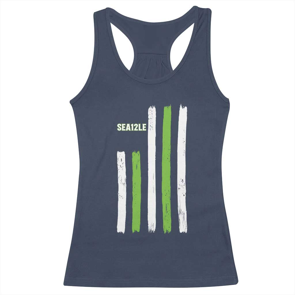 SEA12LE Champion Football Fan Gift Racerback Tank Top Blue Green Pride TS12 Navy Print Your Wear