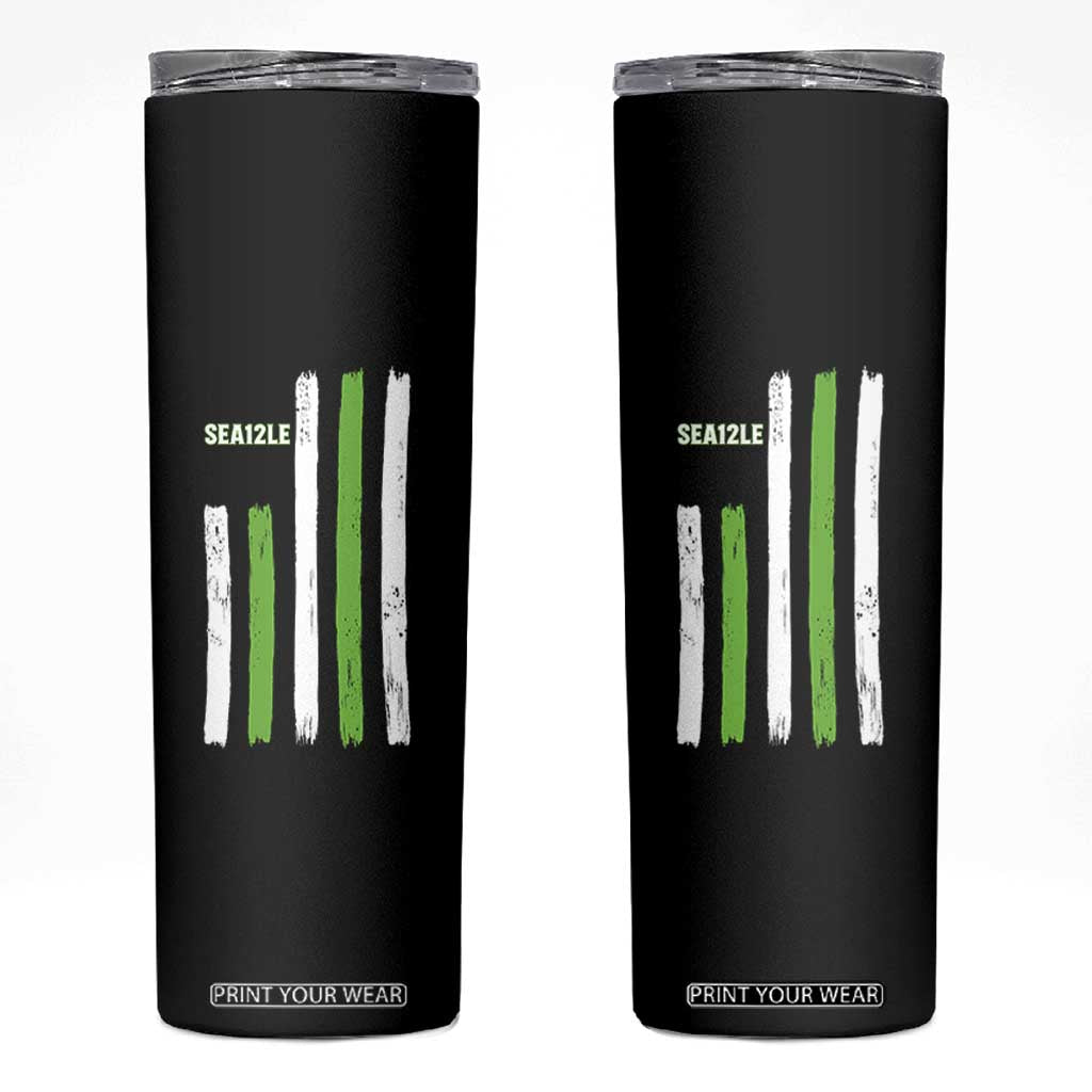 SEA12LE Champion Football Fan Gift Skinny Tumbler Blue Green Pride TS12 Black Print Your Wear