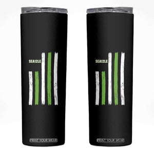 SEA12LE Champion Football Fan Gift Skinny Tumbler Blue Green Pride TS12 Black Print Your Wear