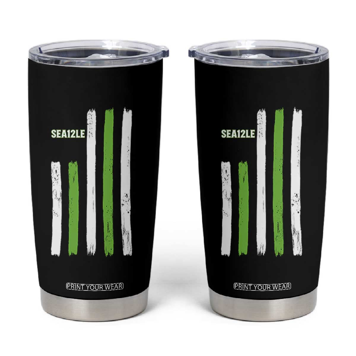 SEA12LE Champion Football Fan Gift Tumbler Cup Blue Green Pride TS12 Black Print Your Wear