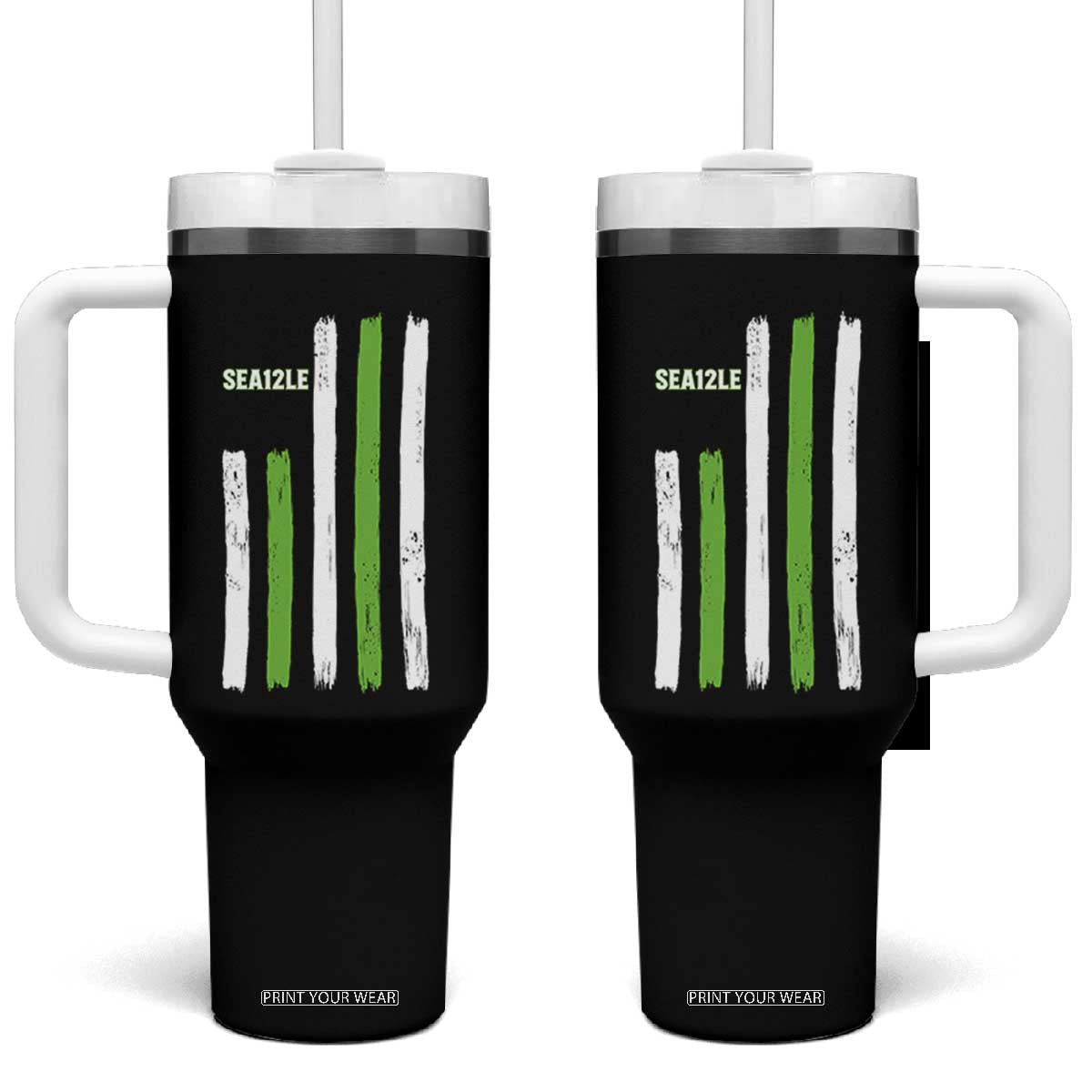 SEA12LE Champion Football Fan Gift Tumbler With Handle Blue Green Pride TS12 One Size: 40 oz Black Print Your Wear