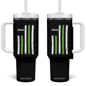 SEA12LE Champion Football Fan Gift Tumbler With Handle Blue Green Pride TS12 One Size: 40 oz Black Print Your Wear