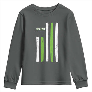 SEA12LE Champion Football Fan Gift Youth Sweatshirt Blue Green Pride TS12 Dark Heather Print Your Wear