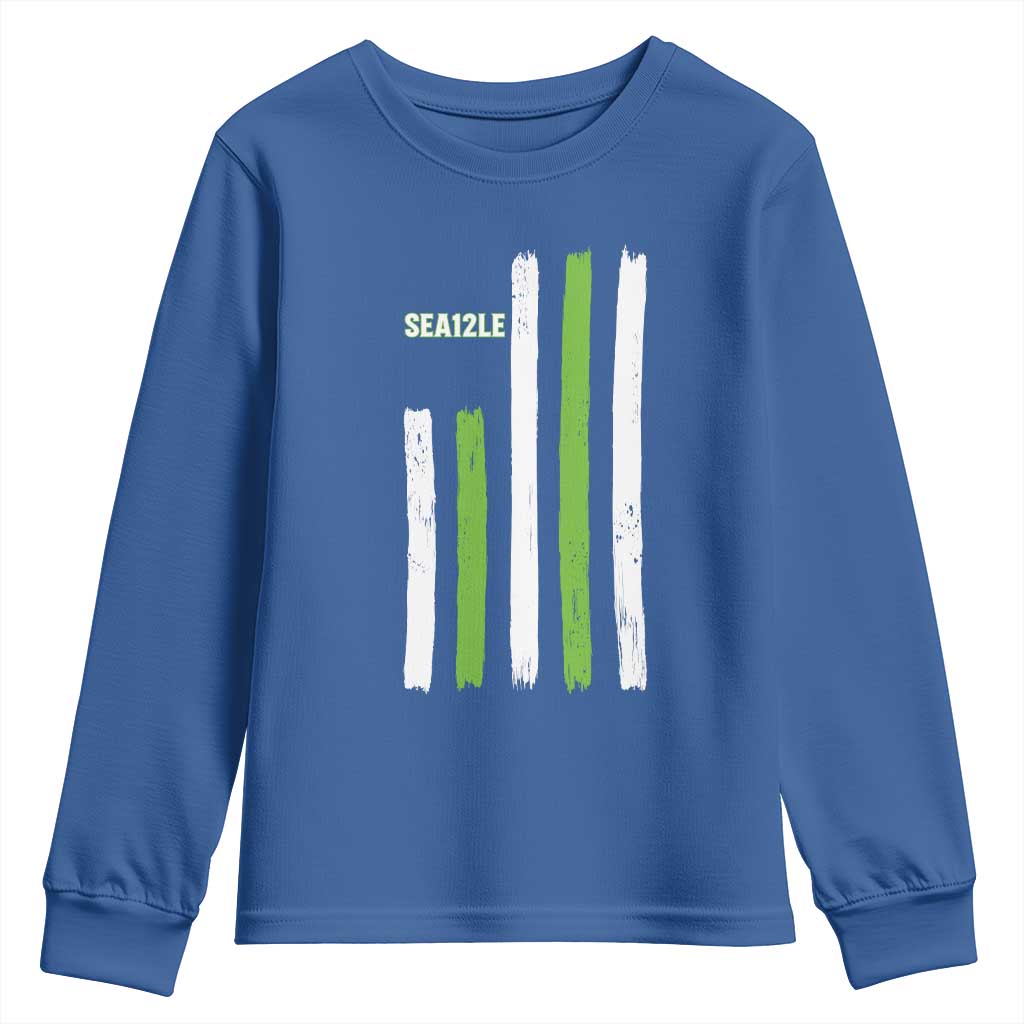 SEA12LE Champion Football Fan Gift Youth Sweatshirt Blue Green Pride TS12 Royal Blue Print Your Wear