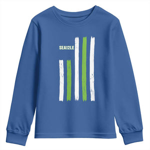 SEA12LE Champion Football Fan Gift Youth Sweatshirt Blue Green Pride TS12 Royal Blue Print Your Wear