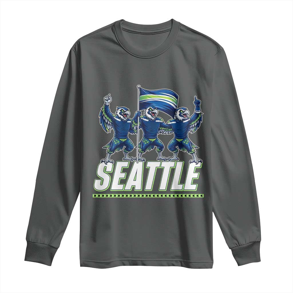 Seattle Fan Pride Victory Celebration Long Sleeve Shirt Gift For Sports Lovers TS12 Dark Heather Print Your Wear