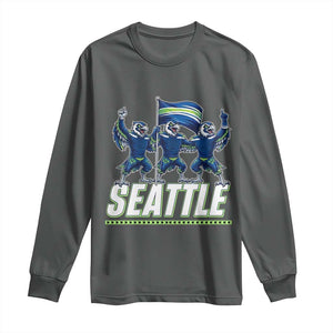 Seattle Fan Pride Victory Celebration Long Sleeve Shirt Gift For Sports Lovers TS12 Dark Heather Print Your Wear