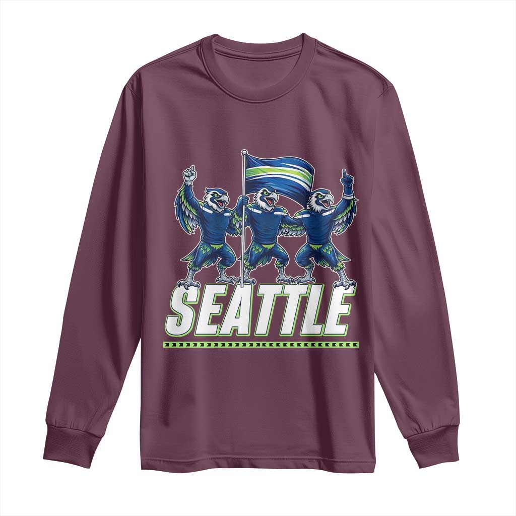 Seattle Fan Pride Victory Celebration Long Sleeve Shirt Gift For Sports Lovers TS12 Maroon Print Your Wear
