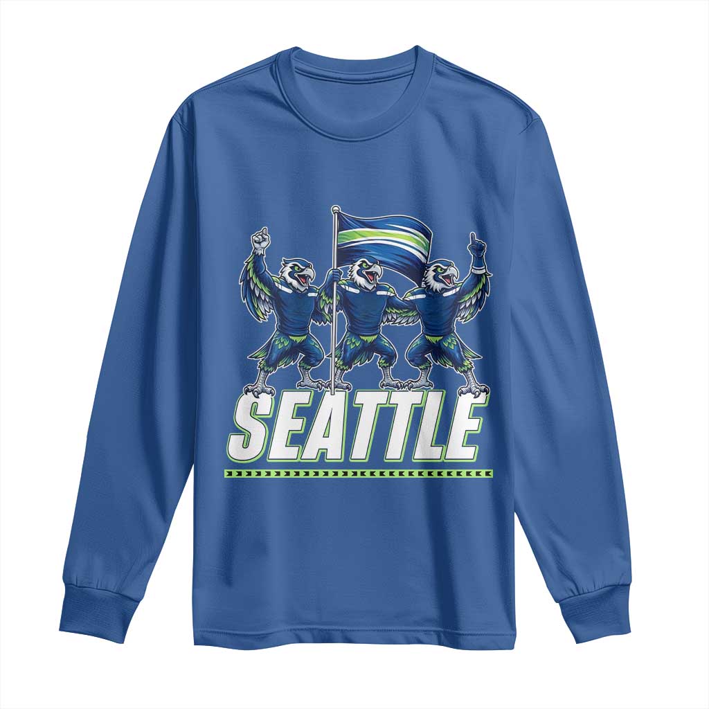 Seattle Fan Pride Victory Celebration Long Sleeve Shirt Gift For Sports Lovers TS12 Royal Blue Print Your Wear