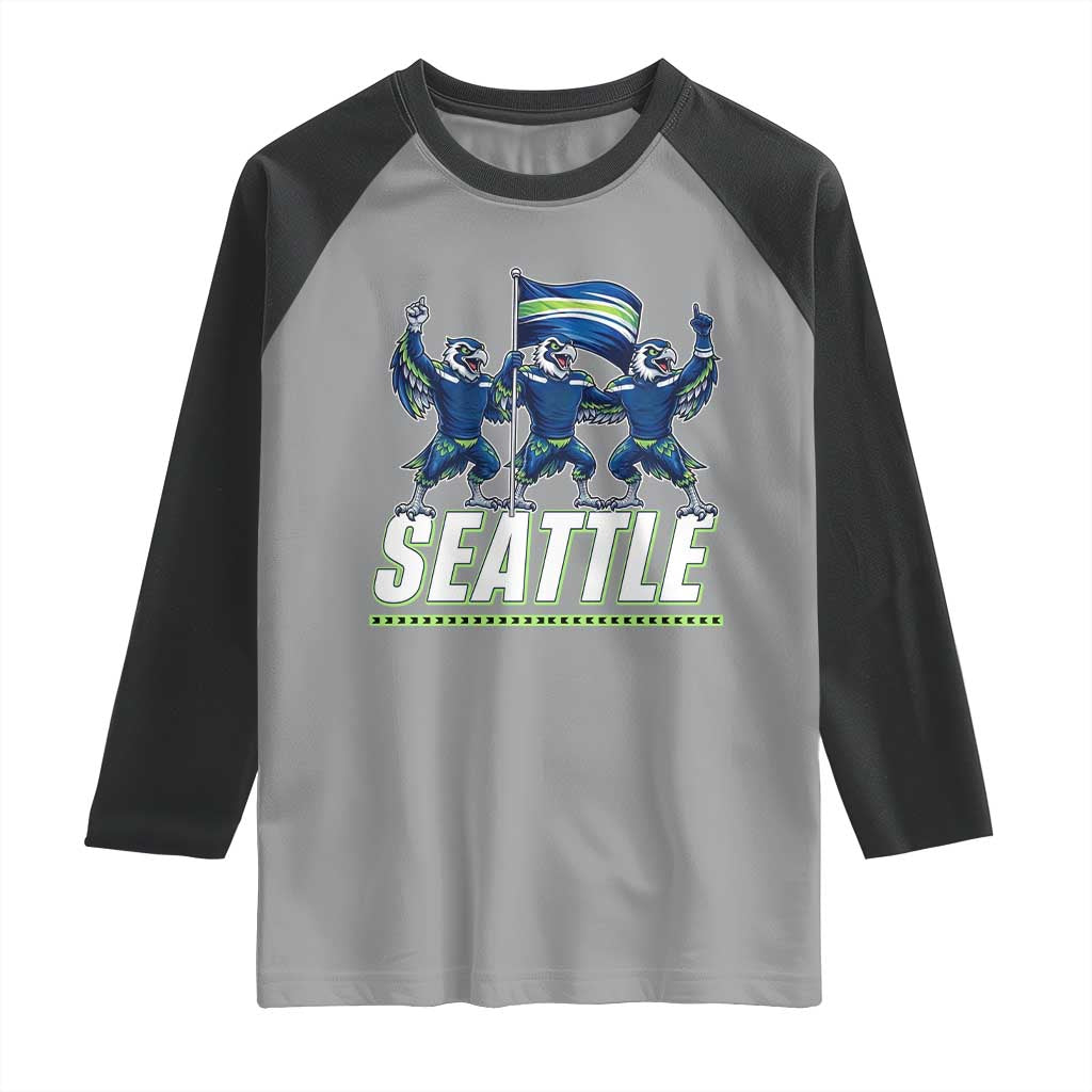 Seattle Fan Pride Victory Celebration Raglan Shirt Gift For Sports Lovers TS12 Sport Gray Black Print Your Wear