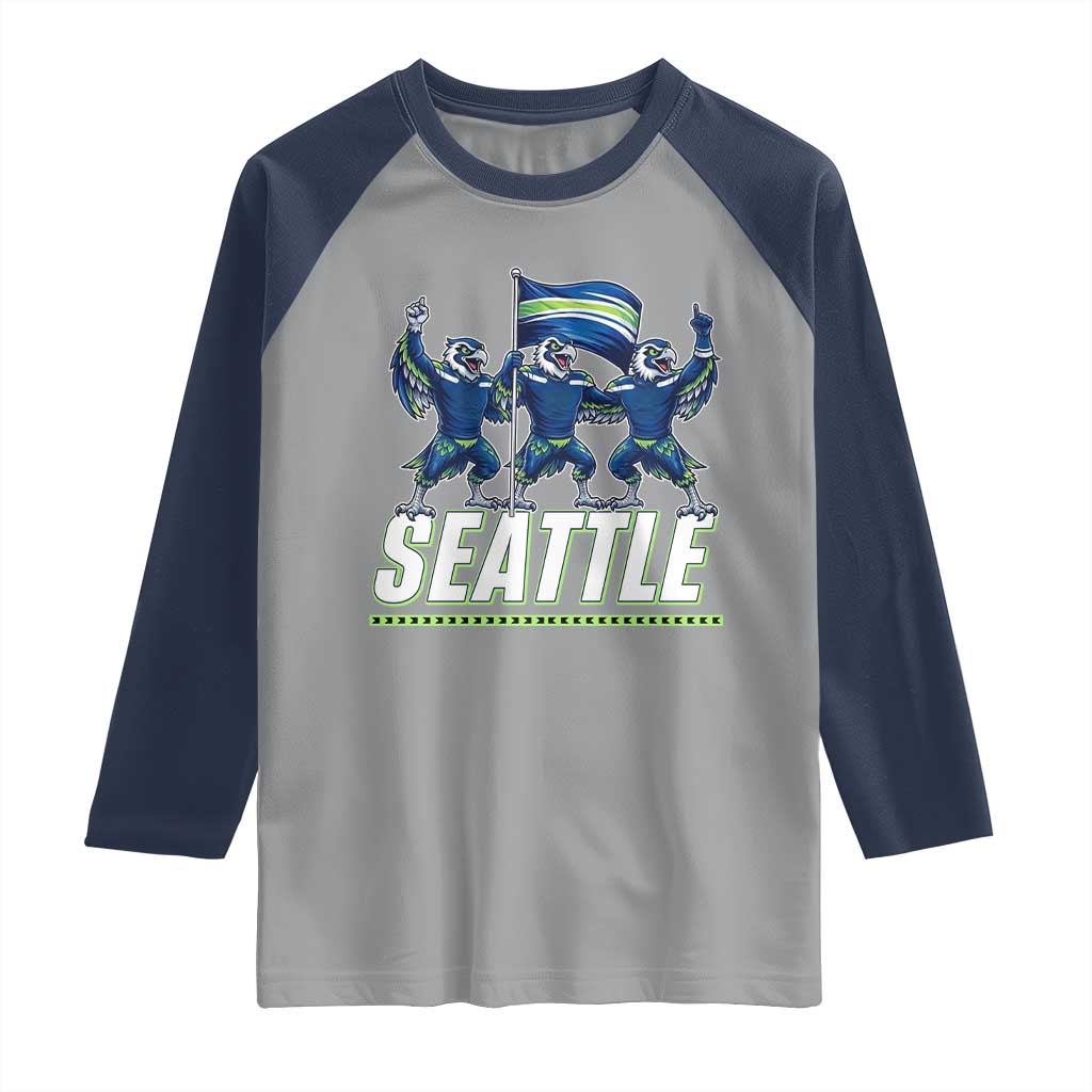 Seattle Fan Pride Victory Celebration Raglan Shirt Gift For Sports Lovers TS12 Sport Gray Navy Print Your Wear