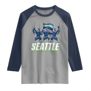Seattle Fan Pride Victory Celebration Raglan Shirt Gift For Sports Lovers TS12 Sport Gray Navy Print Your Wear